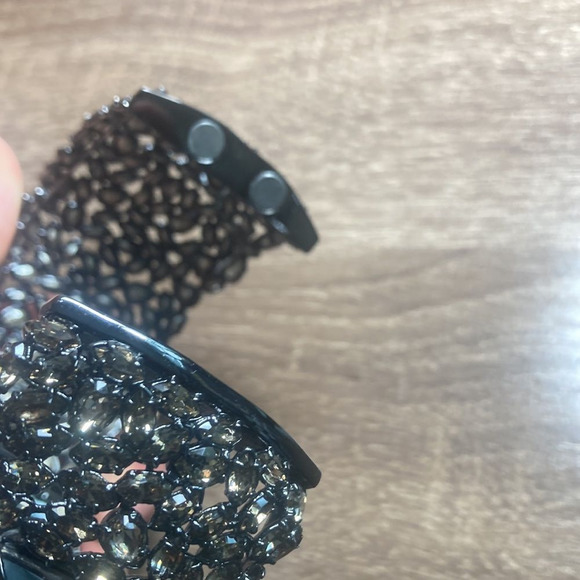 Alexis Bittar Bangle Cuff Bracelet with High Quality Crystals  Gun Metal Shade - Picture 5 of 14